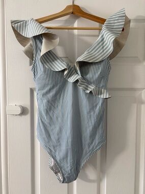 Ted Baker Blue and White Striped Swimsuit